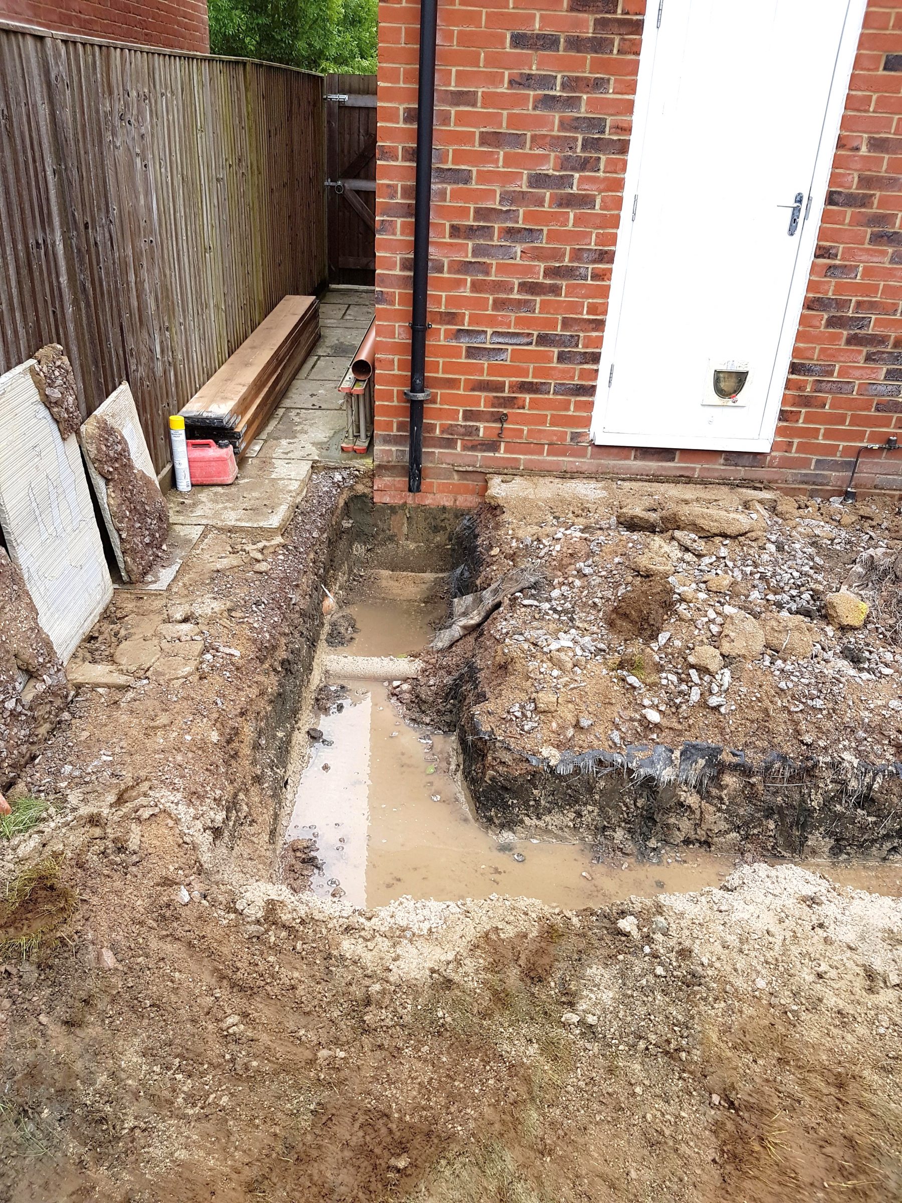Ground work for single storey extension in Pewsey